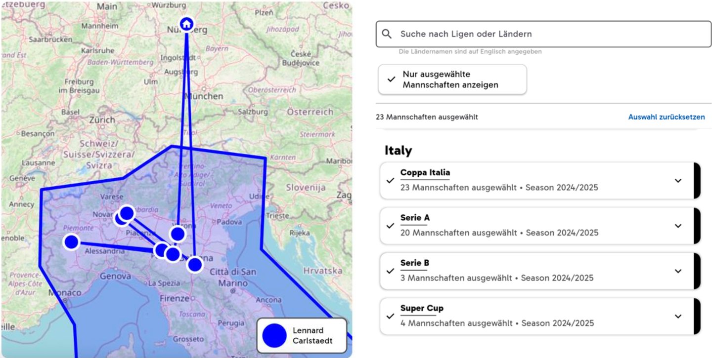 Regionenbasiertes Scouting mit Kartenansicht